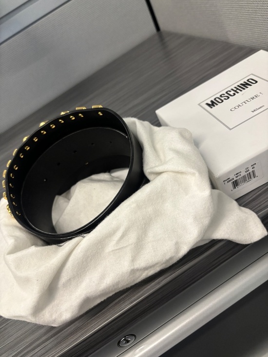 Moschino Logo Waist Belt/Black/46